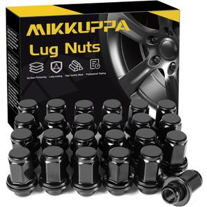 MIKKUPPA 24pcs M12X1.5 Black Mag Lug Nuts - 1.87" (47mm) Height 13/16" Hex Replacement for Toyota Tacoma 4Runner FJ Cruiser Lexus GX