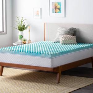 Linenspa 2 Inch Gel Memory Foam Mattress Topper Egg Crate Style, Reversible for two feels Promotes Airflow & Relieves Pressure Points Twin