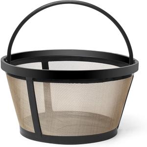 8-12 Cup Reusable Filter Basket With Closed Bottom Fits MrCoffee Coffee Maker and Brewer - Permanent Filter Replacement for Mr Coffee Gold Basket-Style Filters 1-Pack