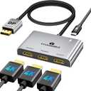 DisplayPort to HDMI Splitter for Multi Monitor Adapter, HDMI Splitter Extended Display 1 in 3 Out MST Hub (4K@60Hz) for Extended or Cloned Display Mode, DP to 3X HDMI Port with PC, NVIDIA AMD