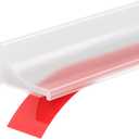 39Inch Shower Threshold Water Dam, Self-Adhesive Silicone Shower Barrier Water Stopper Shower Door Bottom Seal Strip Shower Splash Guard for Bathroom Kitchen Bathtub (Transparent)