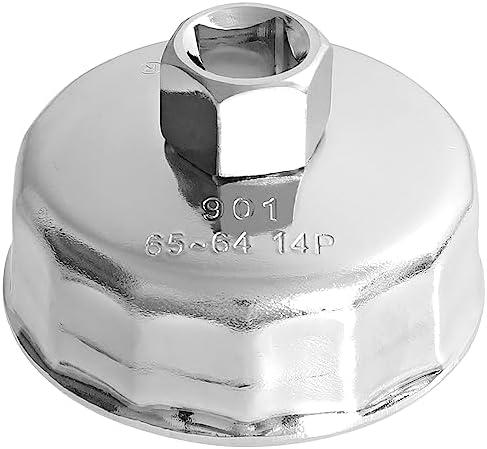 Tongze 64-65mm Oil Filter Wrench: 14 Flutes Oil Filter Removal Tool Compatible with Wix 57356, 15400-PLM-A02 Oil Filter for Honda Accord Acura Civic CRV, Nissan Sentra, etc