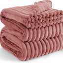 Bedsure GentleSoft Dusty Pink Fleece Queen Blanket for Couch - Super Soft Cozy Blankets for Women, Cute Small Blanket for Girls, 90x90 Inches