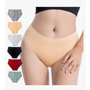 High Waisted Pure Cotton Triangle Underwear for Women Comfortable and Breathable 6 Colors