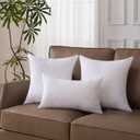 18 x 18 Pillow Inserts Set of 4 - Premium Soft and Fluffy 18 Inch Medium Sofa Decorative White Square Throw Pillow Inserts Stuffing for Living Room Couch and Bedroom Interior Cushions