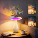 2-in-1 Ceramic Table Lamp, Perfect Mother’s Day Gift for Mom, RGB Color-Changing & 3000K LED Bedside Lamp, Modern Vase Lamp for Bedroom, Nightstand & Desk Decor