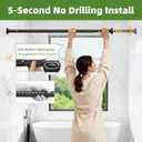 Extra Long Tension Curtain Rod 39-173 In (3.3-14Ft), Outdoor Curtain Rods No Drilling for Patio Windows, One-Click Telescopic Rod, Heavy Duty Tension Rod Shower Curtain Rod Room Divider, Black