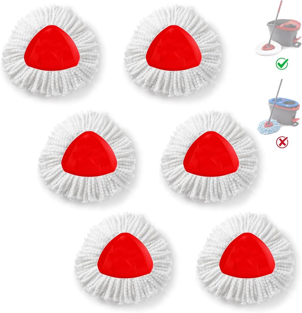 BonusLife Refill for O-Ceda EasyWrin Spin Mop Head 1-Tank System Only, 6 Refills