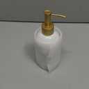 Natheeph 14OZ Ceramic Soap Dispenser Ceramic Soap Pump Dispenser Can Fill Liquid for Bathroom/Kitchen (White)