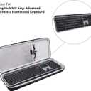 XANAD Hard Case for Logitech MX Keys/MX Keys Advanced MIC Wireless Illuminated Keyboard(Gray)-Inside: 17.2"x6.2"x1.2"