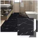 Peel and Stick Floor Vinyl Tiles, Waterproof Self-Adhesive Vinyl Flooring, Bathroom Floor Tiles for Kitchen, Living Room, Office, Easy DIY Installation, 12"x12"x0.1", 30-Pack, Durable and Stylish (Stone Night Black)