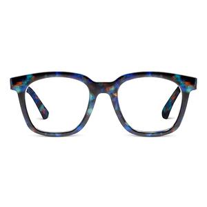 Peepers By PeeperSpecs Womens To The Max Oversized Soft Square Blue Light Blocking Glasses | Cobalt Tortoise, +1.25