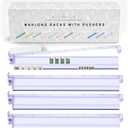 Mahjong Racks with Pushers 4PCS Set Majiang Tile Holder Acrylic Mahjong Racks Accessories and Gifts, Standard