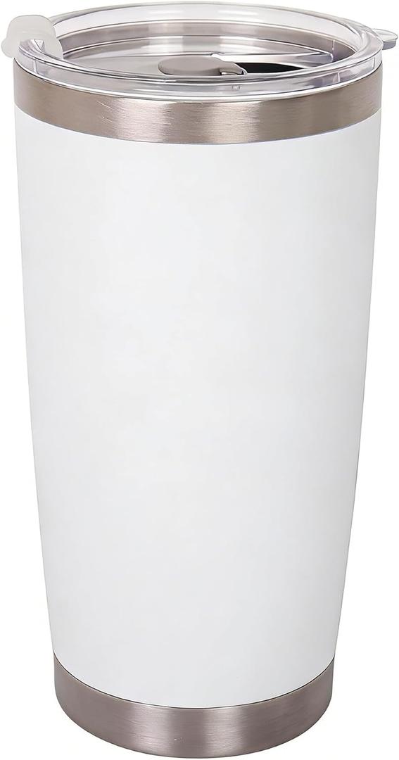 Christmas Tumbler with Lid, Green Stainless Steel Vacuum Double Wall Water Bottle, 20oz Insulated Travel Tumblers, Coffee Mug for Adults (White)