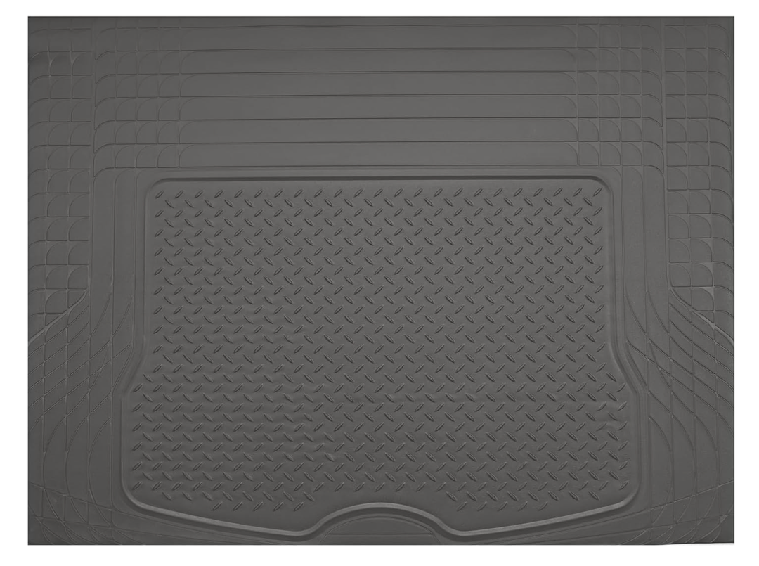 PIC AUTO Heavy Duty Cargo Liner, Trimmable All-Weather Rubber Trunk Mat for Cars, SUVs, Vans & Trucks, Anti-Slip Backing, Durable Protection, Large, Gray