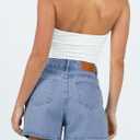 onlypuff Women Denim Shorts Ripped Mid Waisted Jean Shorts with Pockets (Blue, S)