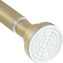 Fvonzn Gold Shower Curtain Rods for Windows 28 to 48 inch Adjustable Shower Rod Spring Tension Curtain Rods No Drilling Extra Long Gold Curtain Rod Non Slip Shower Rods for Bathroom Window Cafe