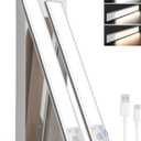 EZVALO 134 LED Under Cabinet Lights, 3200mAh Rechargeable Motion Sensor Light Indoor, Dimmable Magnetic Closet Lights with 3 Color Temps, Wireless Under Counter Lights for Kitchen, Stair (2 Pack) (14.5 inch, Silver)