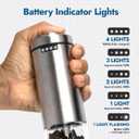 Electric Salt & Pepper Grinder Set  USB-C Rechargeable Stainless-Steel Mills & Shakers with LED Light, Adjustable Ceramic Grinders & Acrylic Rest Tray