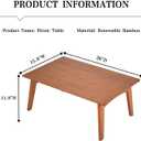 JIKUGO Bamboo Folding Coffee Table No Assembly Required Japanese Floor Table for Bedroom Living Room, Walnut, 26 x 15.8 x 11.8 Inches, Large