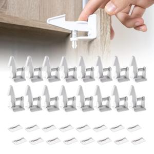 Inaya 16-Pack Cabinet Locks, Child Safety Latches - Baby Proofing Cabinets and Drawer Locks - 3M Adhesive - No Drilling & No Tools Required - Child Proof Your Home Inaya 16-Pack Cabinet Locks, Child Safety Latches - Baby Proofing Cabinets and Drawer Locks - 3M Adhesive - No Drilling & No Tools Required - Child Proof Your Home