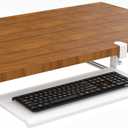 Stand Up Desk Store Compact Clamp-On Retractable Adjustable Keyboard Tray/Under Desk Keyboard Tray | Increase Comfort and Usable Desk Space | for Desks Up to 1.5" (24.5" x 11.5") (White) (Small)