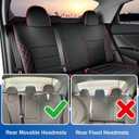 Elantra seat cover for Hyundai Elantra 2021 2022 2023 2024 2025 2026 N Line/Limited/Hybrid Limited 2021-2026 & SEL 2024-2026,Split Rear Seat W/Movable Headrests -Faux Leather-Black and red