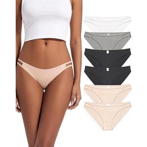 Jo & Bette String Bikini Underwear for Women - Bikini Panties - Cotton Underwear Tango Hipster Soft Sexy 6 Pack Size 7