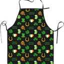 Apron for Women Men,Apron Gifts for Chef Grilling Cooking Baking BBQ (Adjustable, St Patricks Day-03)