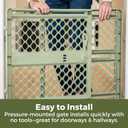 Toddleroo by North States - 100% Recycled Plastic Baby Gate for Doorway; Sturdy for Indoor & Outdoor Use: Pressure Mounted, No Drill Gate; Made in USA; 26" to 42" Wide, 26" Tall; Sea Grass Green