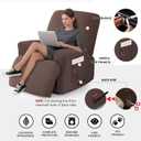 3 Pieces Stretch Recliner Chair Covers - Striped Pattern Slipcovers & Durable Furniture Protectors for Kids and Pets (1 Seater, Chocolate)