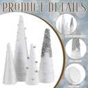 Suzile 4 Pcs Boho Christmas Yarn Tree 10" 8" 7" Christmas Cone Trees Boho Xmas Tabletop Decor Tree for Farmhouse Xmas Holiday Table Centerpiece Winter Mantle Decor