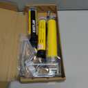 KRETLAW Mini Grease Gun (3000PSI) with Double 3oz Cartridge Grease and 12'' Flex Hose, Reinforced Coupler for Automotive, Yellow