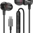MAS CARNEY TI3 USB C Headphones, Wired USBC Earbuds with Microphone, in-Ear USB-C Earphones Compatible with Samsung, Huawei, Google Pixel and Apple iPhone 15