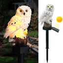 DOUBLE 2 C Solar Garden Light Outdoor, Owl Solar Garden Stake Light, Waterproof Warm White LED Light for Garden, Patio, Yard, Lawn, Walkway Decoration (Owl)