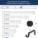 Rustic Curtain Rod, 1 Inch Curtain Rods for Windows 48 to 86 Inches, Blackout Wrap Around Curtain Rod, for Indoor and Outdoor, Simple Modern Design, 30 to 86 Inches, Black