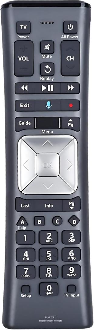 XR11 Xfinity Remote Control Replacement  Universal IR/RF Remote for Cox & Comcast, Easy Pairing, Voice Search, Backlit Keys, Compatible with X1, XG1, Xi3 Cable Boxes/DVR Receivers, 1 Pack