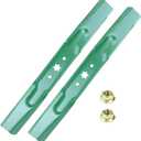 942-04308 Lawn Mower Blades with 712-0417A Hex Flange Nuts for Cub Cadet XT1 LT42 Craftsman T110 LT2000 Tractors Replaces Cub Cadet 42 inch Mower Blades 942-04308A 942-04312(6 Point Star)