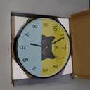 Lafocuse 12 Inch Silent Cat Wall Clock Battery Operated, Black Cat Clock Analog for Girls Room, Cute Animal Clock for Kids Bedroom