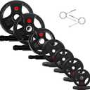 Fitvids 2 Inch Olympic Barbell Weight Plates Set, 255 LB(2.5-45 LB) Barbell Weight Set for Home Gym Strength Training, Rubber Coate Design