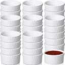 Ziliny 36 Pcs Mini Ramekins 2 oz Porcelain Souffle Oven Dishwasher Safe Small Ceramic Baking Dipping Sauce Ramekins for Charcuterie Board Creme Brulee Dishes Condiment Sauce Dipping Cups