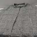 Womens Winter Cape Coat Collarless Tweed Poncho Plaid Print Single Breasted 3/4 Sleeve Cardigan M/L