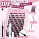 Uilulu Lash Cluster kit 10-18mm DIY Lash Extension Kit 144 D Curl Wispy Clusters Lashes 0.07D Individual Lashes Clusters False Eyelashes Set Eye Lash Kits Extensions Kit Fake Eye Lash(U15 Lash Kit)