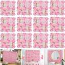 Flower Wall Backdrop 12pcs 16.5"x16.5"Artificial Floral Panels-Pink