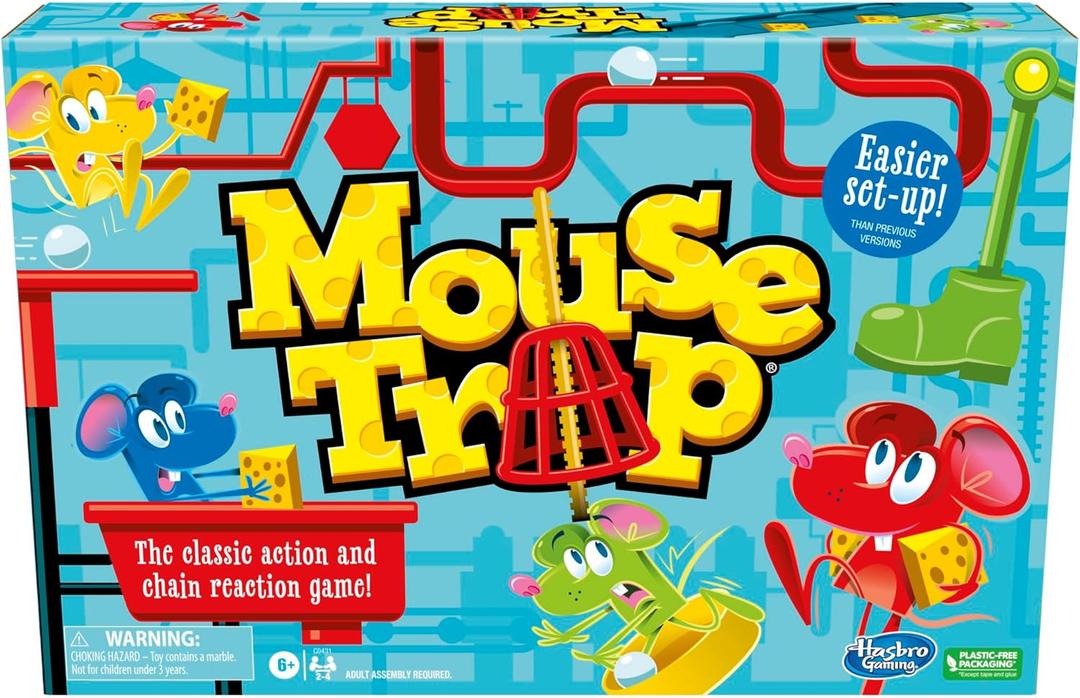 Hasbro Gaming Mouse Trap Board Game for Kids Ages 6 and Up, Classic Game for 2-4 Players, with Easier Set-Up Than Previous Versions