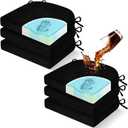 downluxe Chair Cushions for Dining Chairs, Memory Foam Linen Kitchen Chair Pads with Ties, Waterproof, Stain-Resistant and Washable Cover, 17" x 16" x 2.5", Black, 6 Pack