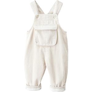 Happy Cherry Infant Baby Boy Girl Corduroy Overalls Romper Adjustable Button Suspender Big Pants Plain Romper Outfit Clothes  12-18 months