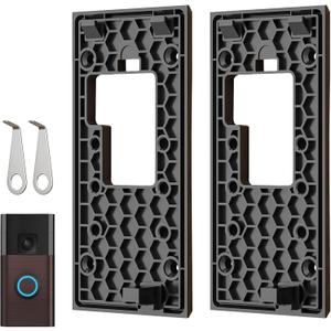 No-Drill Adhesive Video Doorbell Mount Compatible with Ring Battery Doorbell (2024 Release), Door Mounting Holder Bracket Accessories for Apartments Office Houses (2 Pack)