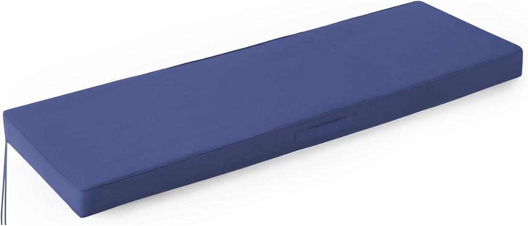 Outdoor Bench Cushions for Outdoor Furniture, 48x18x3 Inch, Waterproof Bench Pillow, Fade Resistant Long Bench Seat Pads for Garden, Indoor, Porch Swing, Navy Blue
