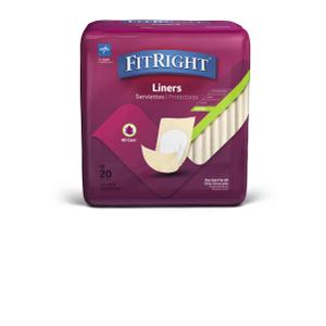 FitRight Extra Incontinence Liners, Moderate Absorbency, 13" x 30", 20 Count (Pack of 4)